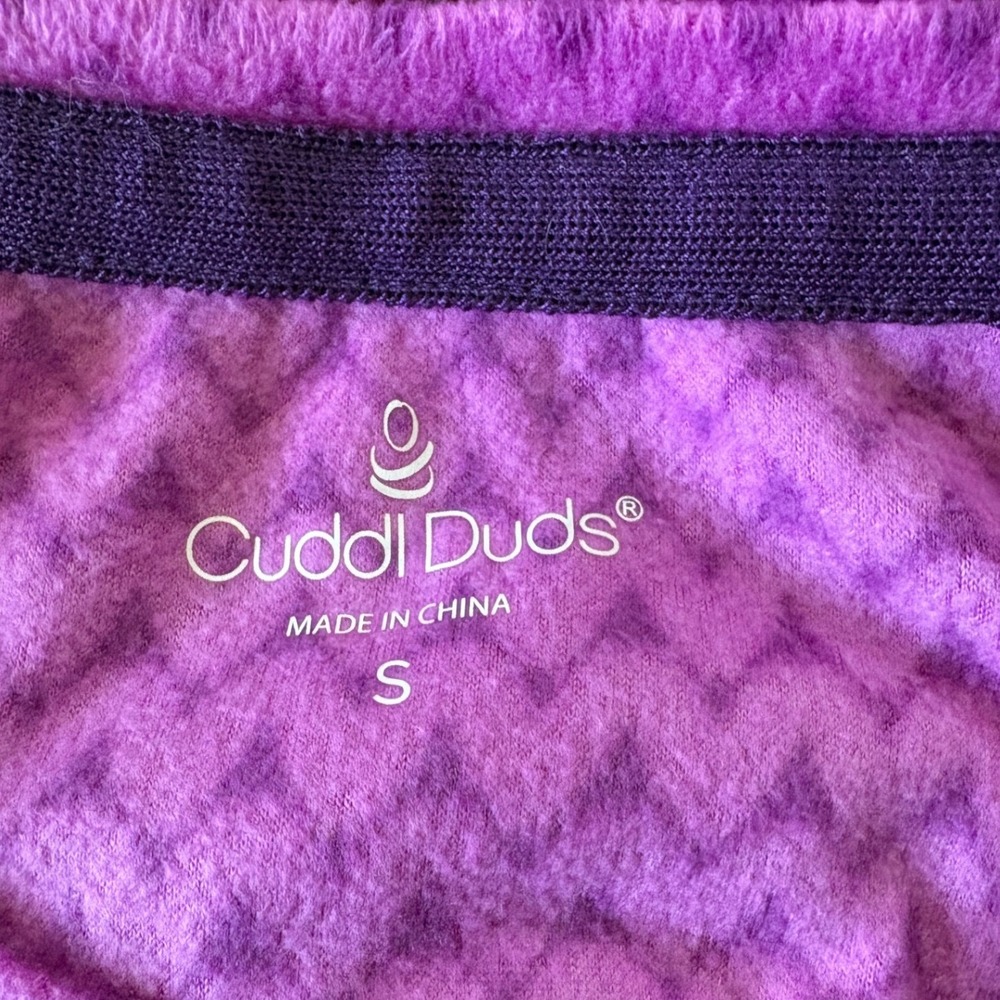 Cuddle Duds Long Sleeve Microfleece Pajama Set, Purple, Small, Comfy Loungewear - Picture 4 of 6